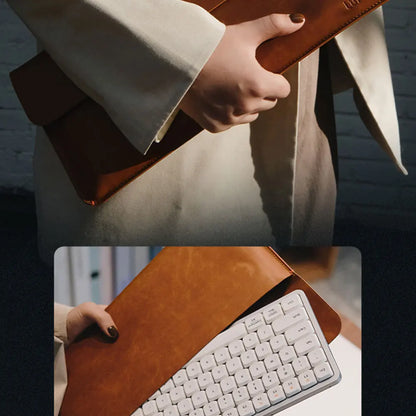Lofree Flow Lite Wireless Mechanical Keyboard&PU Bag Lighter&Silenter POM Switch 2.4G Bluetooth&Wired Office Typing Gasket 84key