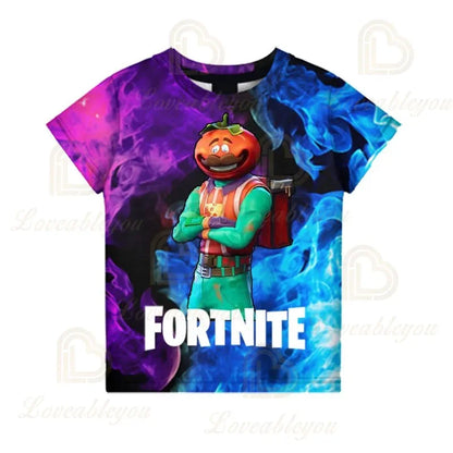 Camiseta 3D Fortnite Victory Game para bebé, ropa infantil Harajuku, camiseta para niños, diseño adorable Battle Royale Hero, tops para niños y niñas