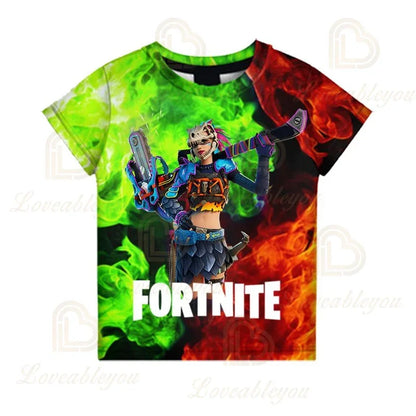 T-shirt Battle Royale Fortnite Victory per bambini, top per bambine e bambini, abbigliamento Harajuku, magliette 3D per bambini, 2025 NUOVO DESIGN