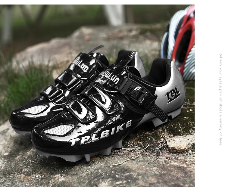 New Men’s and Women’s Bicycle Shoes Outdoor Cycling Shoes with Three Functional Soles Professional Training Shoes
