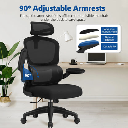 Daccormax office chair ergonomic, Desk chair, 150kg capacity, adjustable headrest and armrests, Computer chair with lumbar support