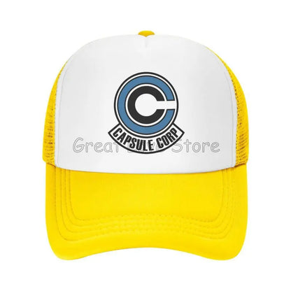 Capsule Corp Κασκέτα μπέιζμπολ με πλέγμα Unisex Καπέλο Trucker Hip-Hop Καπέλο Anime DBZ Dad Hat Ρυθμιζόμενο καπέλο αγώνων Καλοκαιρινά καπέλα Trucker Snapback