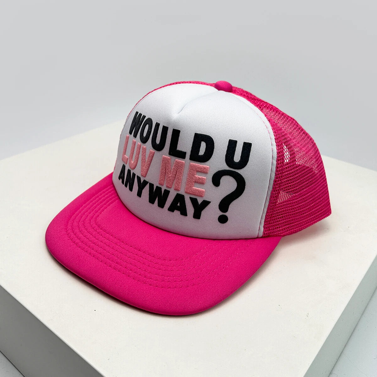 Cappelli da baseball unisex nuovi con color block, stampa lettering e ricamo, stile hip hop, rete traspirante, visiera parasole, trucker street versatili