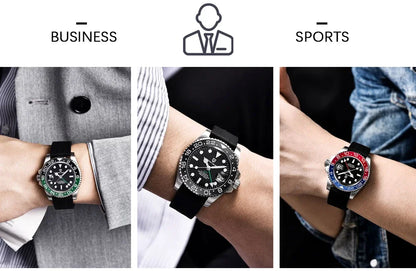 PAGANI DESIGN 40MM GMT Herrenuhr, luxuriöse mechanische Automatikuhr mit Saphirglas AR, Keramiklünette, 100M wasserdicht, Geschenk-Uhr