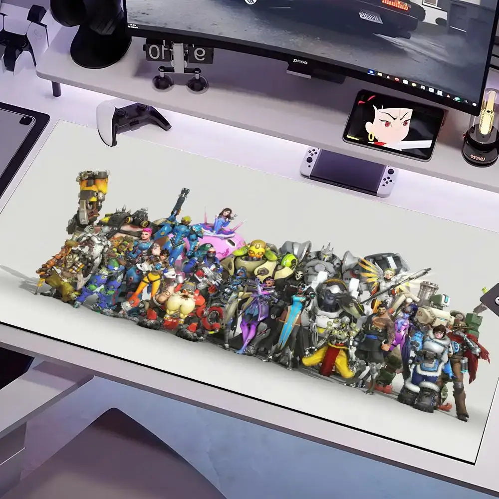 Tappetino mouse Overwatch in più misure, grande e quadrato, per computer, ufficio e gaming, tappetino da tavolo in gomma antiscivolo