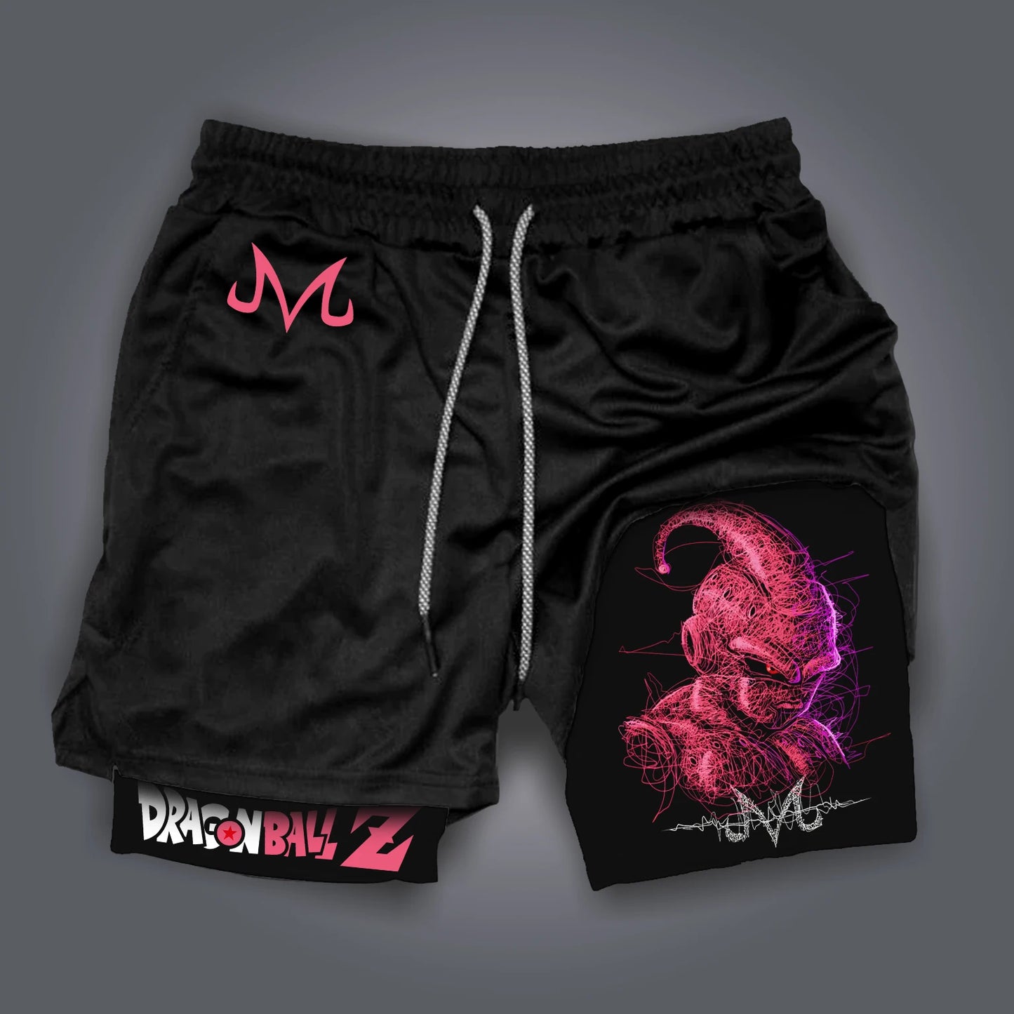 2026 New Summer Dragon Ball Z Majin Buu Kid Buu Print Shorts Men's Breathable Double Layer Gym Workout Shorts Casual Quick Dry