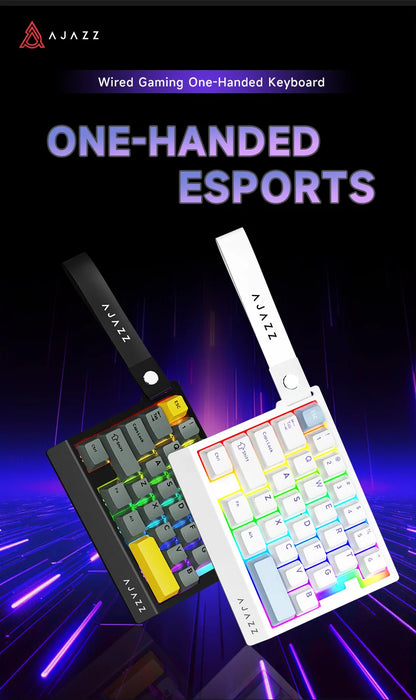 AJAZZ AK029 Wired One-Handed Gaming Keyboard with HE Magnetic Switch, 8000Hz RGB Mini Mechanical Keyboard, 29 Keys for PC Gaming