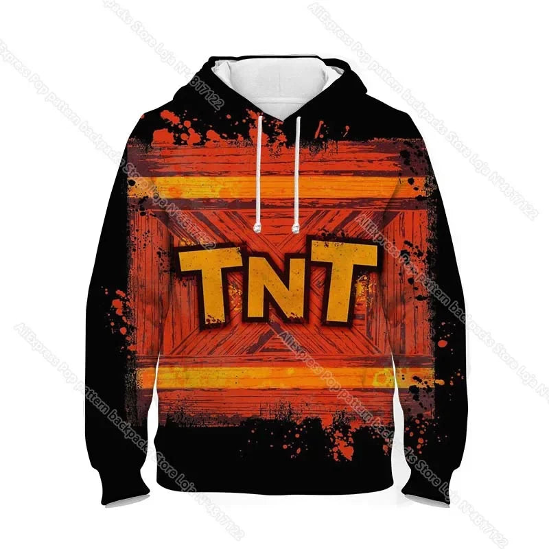 Kids Crash Bandicoot On the Run Hoodies Spring Boys Girls Cartoon Anime Sweatshirt Children Tops Coat Toddler Pullovers