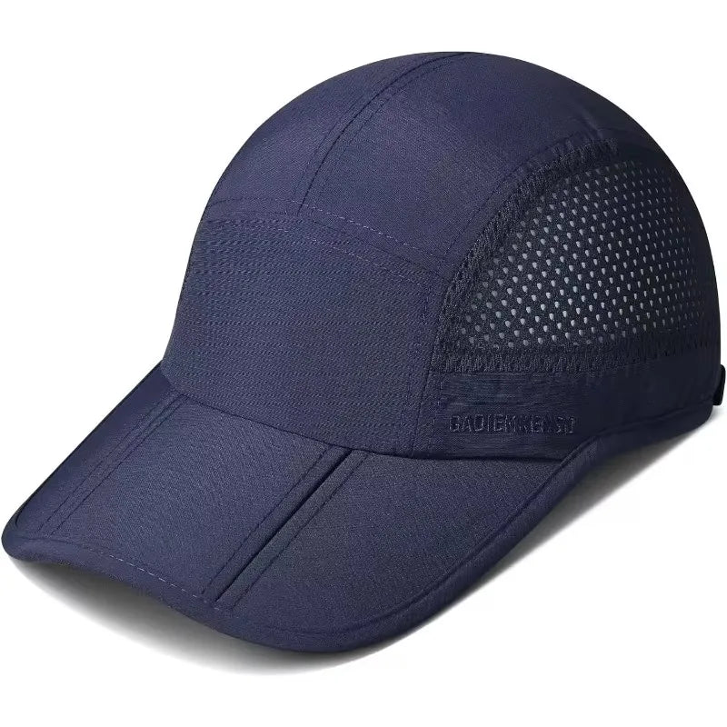 GADIEMKENSD Hitro sušeče se zložljive prenosne bejzbolske kape za moške, poletne z motivom morskih valov, vezenje, unisex športne sončne kape, kapice s snapback zapenjanjem