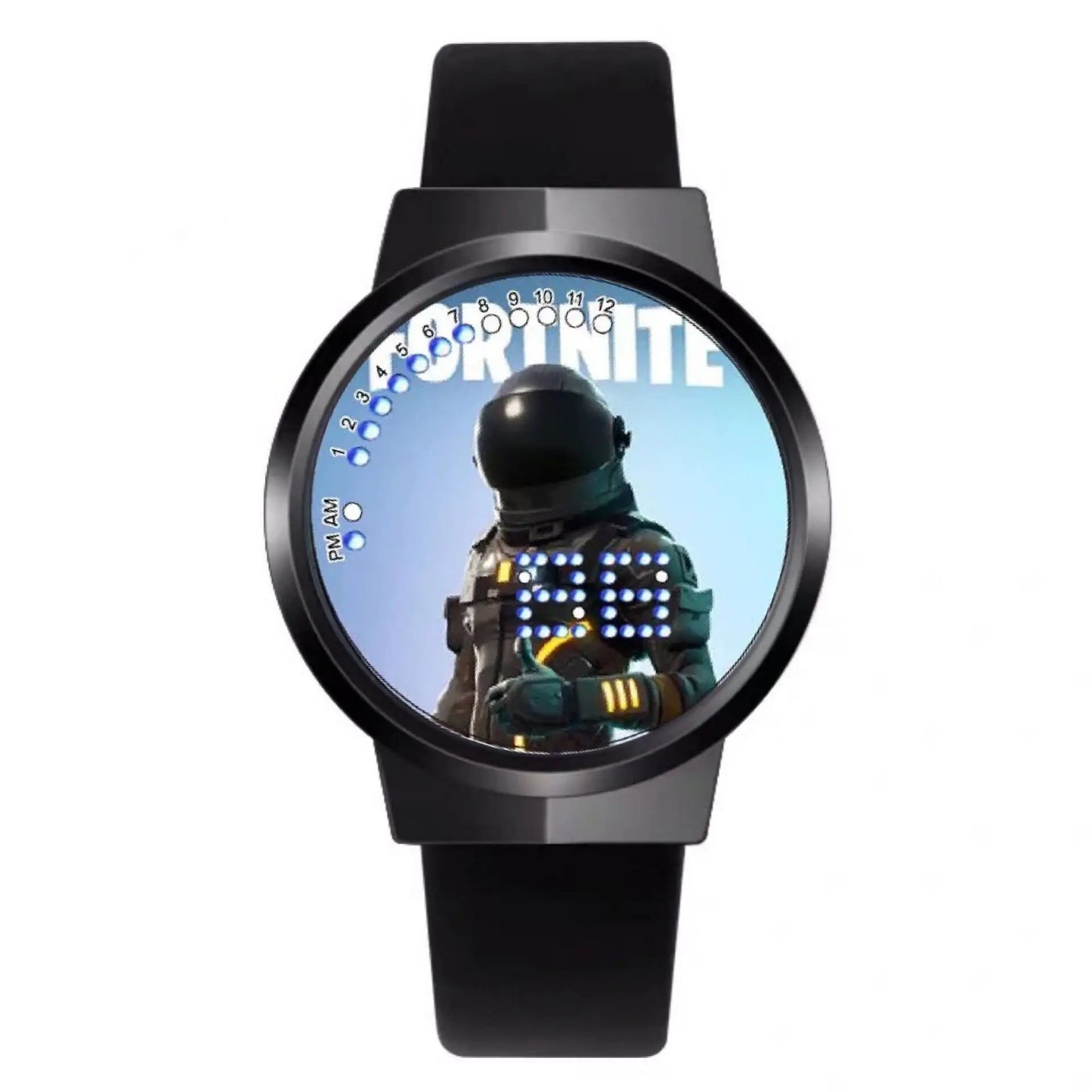 Reloj Fortnite de moda cute, cartoon y kawaii personalizado con luz nocturna LED táctil, reloj electrónico para estudiantes, regalo para amigos