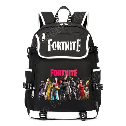 Zaino Fortnites di grande capienza, borsa a tracolla casual con porta USB, unisex, in stile anime, zaino scolastico per studenti, nuovo e alla moda, regalo di cancelleria