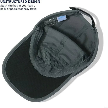 GADIEMKENSD Hitro sušeče se zložljive prenosne bejzbolske kape za moške, poletne z motivom morskih valov, vezenje, unisex športne sončne kape, kapice s snapback zapenjanjem