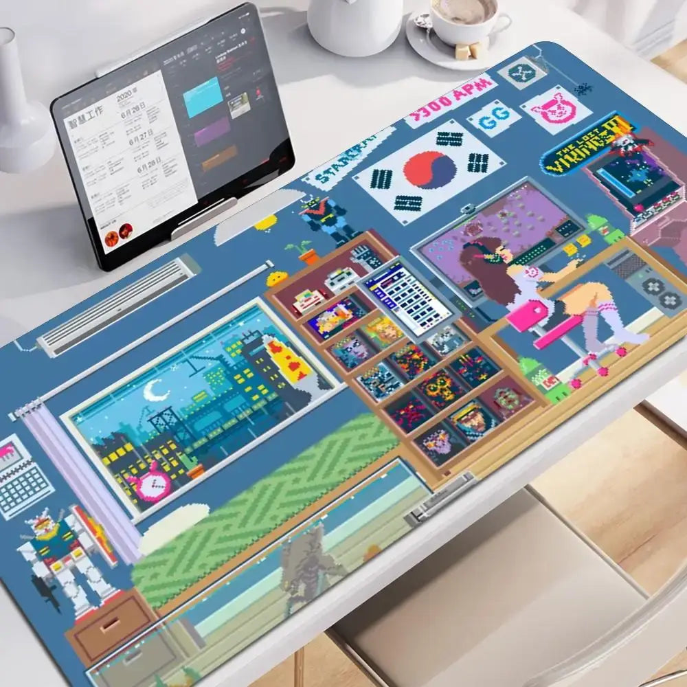 Anime-Gaming-Girl Overwatch großes Mauspad 900x400 Laptop Büro Gummi weiche Schreibtischunterlage Computer-Tastatur HD-Druck Mousepad XXL