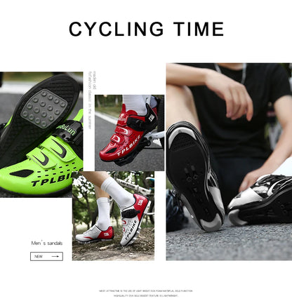 New Men’s and Women’s Bicycle Shoes Outdoor Cycling Shoes with Three Functional Soles Professional Training Shoes
