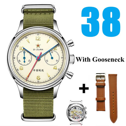 SEAKOSS 1963 Chronograph 42mm 40mm 38mm Sapphire Original Seagull ST1901 Movement With Gooseneck Pilot Men's Mechanical Watches