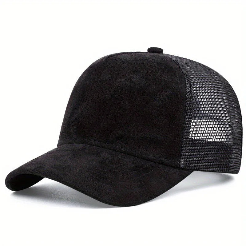 New men's and women's universal mesh suede work cap, men's baseball cap, breathable sports cap for spring and summer.