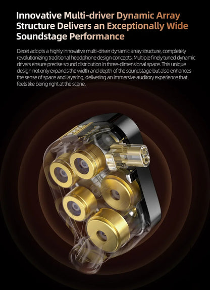 KZ Decet Adjustable Earphones 10 Unit Upgraded Drive Earbuds Hifi Music Replaceable Cable 3D Printing Design 2PIN Cable