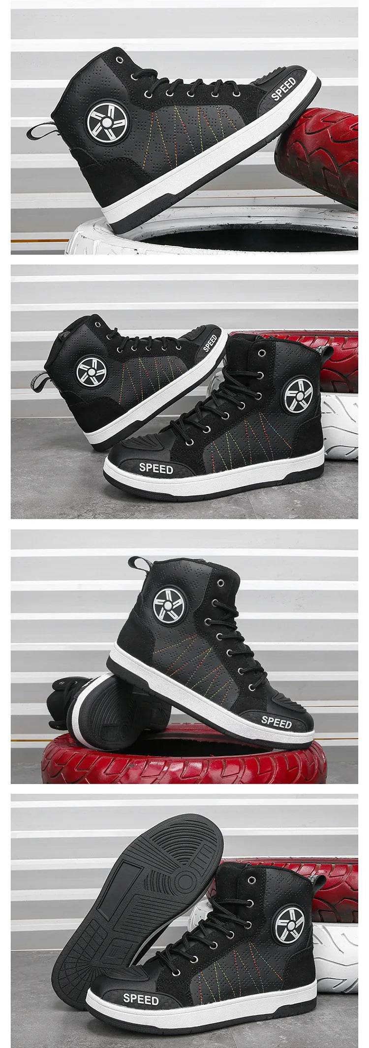 New men's and women's four-season universal safety protection motorcycle riding boots anti-slip and anti-fall motorcycle shoes