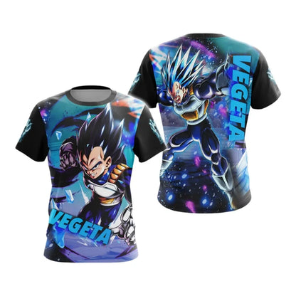 2026 New Summer Dragon Ball T-Shirt 3D Print Vegeta Super Saiyan Blue Neon Oversized Loose Breathable Gym Streetwear Unisex Tee