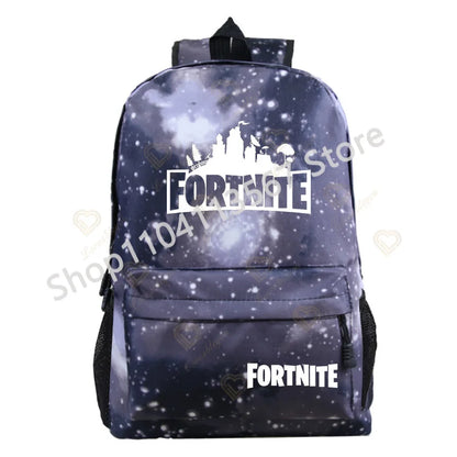 Red Jade F-Fortnited Battle Royale Backpack with USB Charging Anime Figures Study Stationery Compartment for Students Mochila