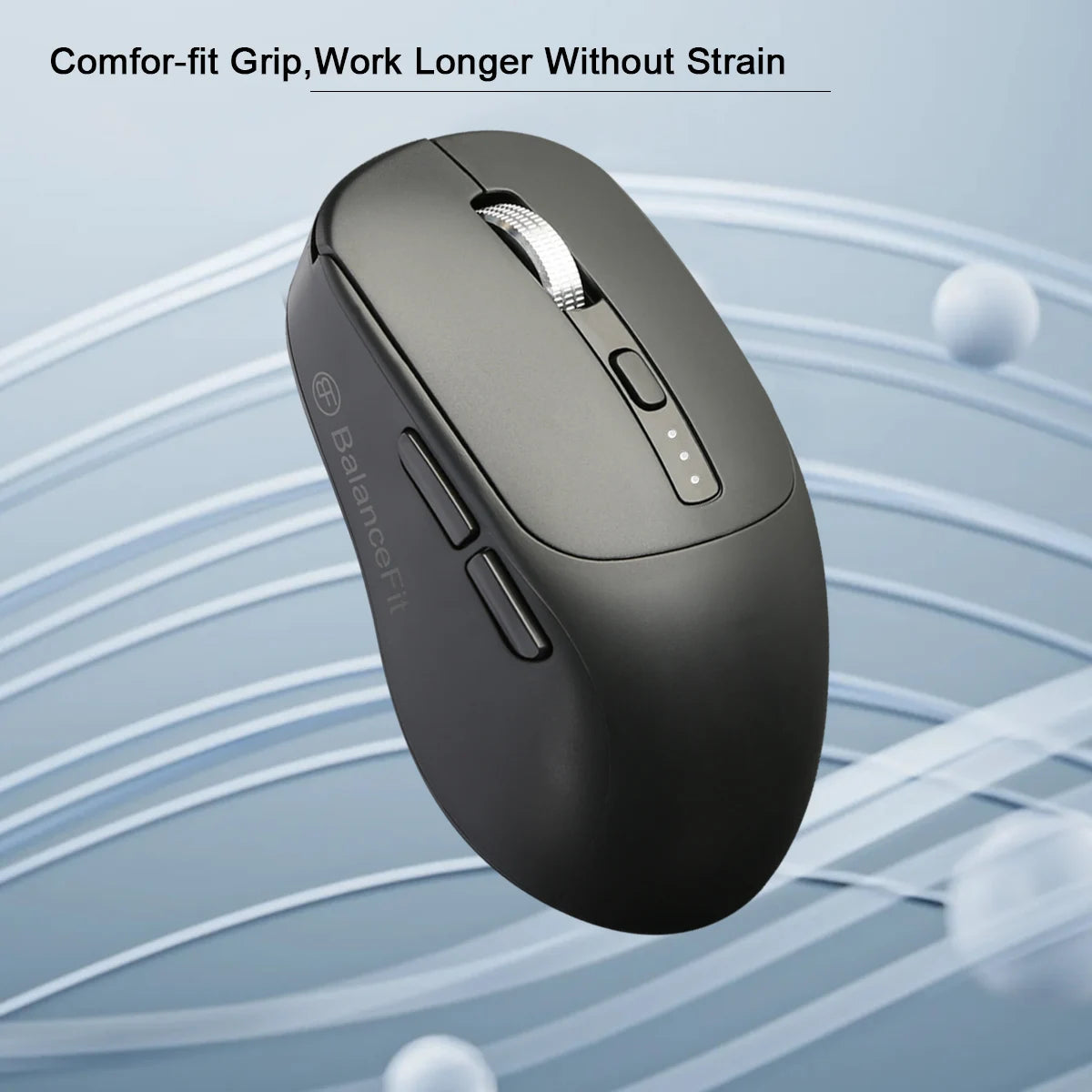 BalanceFit Bluetooth Wireless Mouse 5.2, Rechargeable Ergonomic Wireless Mouse with USB 2.4GHz for Laptop, MacBook, iPad, PC & Tablet