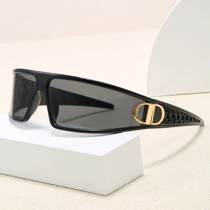 2pcs Luxury Headband Sunglasses Internet Celebrity Personalized Street Photography Concave Styling Outdoor UV Resistant Glasses