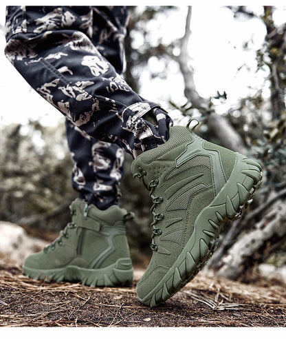 Stivali tattici da combattimento migliorati da uomo per outdoor e campeggio, antiusura, a risposta rapida, scarpe da trekking, pesca e caccia, sneakers da uomo