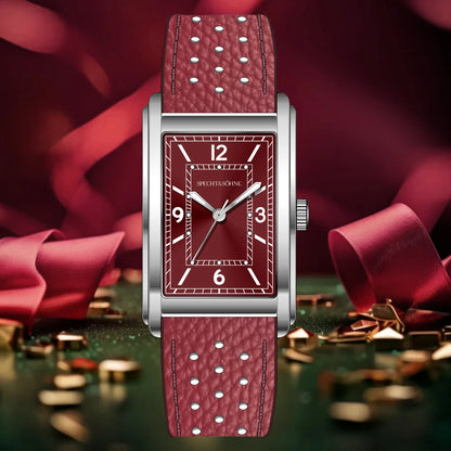 Specht & Söhne Neue modische 28MM quadratische Uhr für Herren, VH31-Uhrwerk, Sportuhr, blau, Edelstahl, Saphirglas, wasserdicht