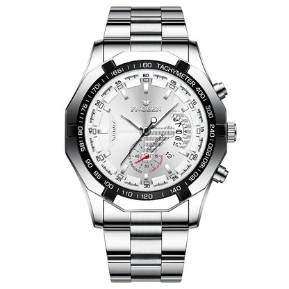 Men’s wristwatch, military, casual or sporty style, quartz, from a prestigious brand, made entirely of steel, water-resistant