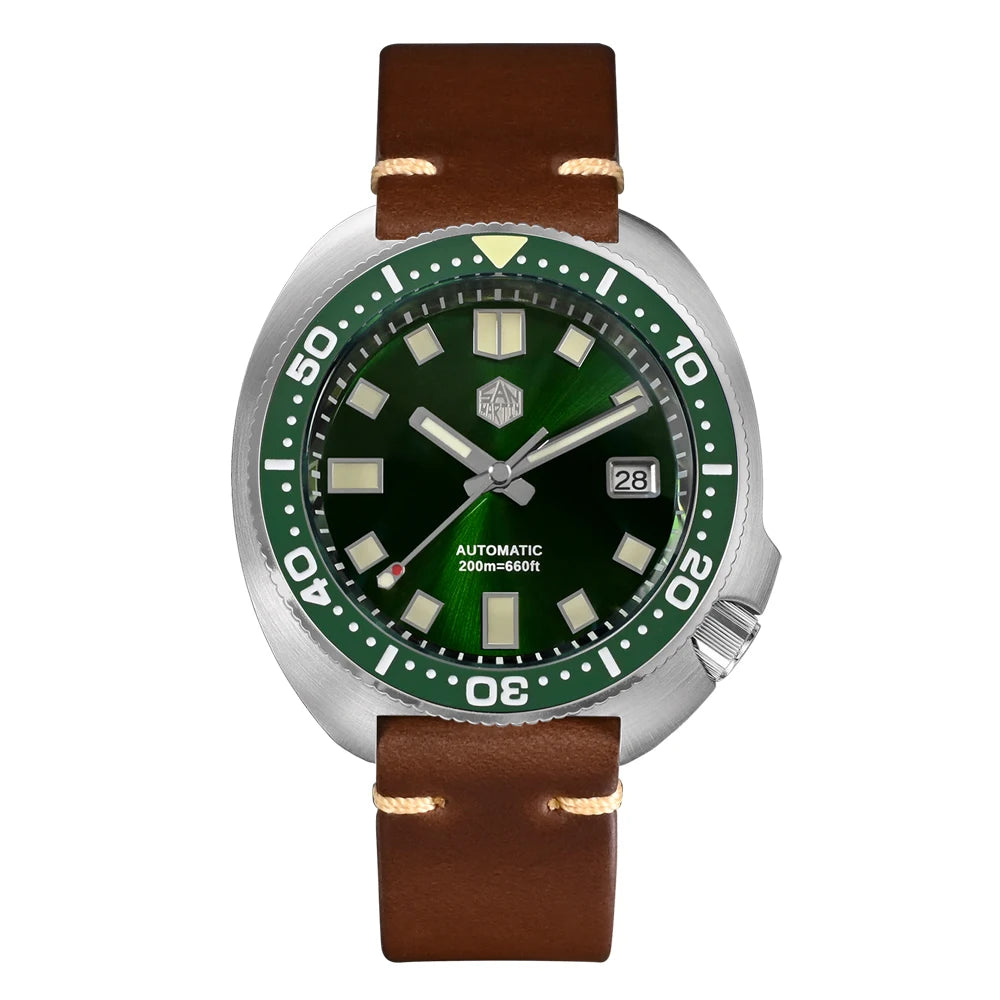 San Martin Turtle Men's Diver Watch 44mm NH35 Automatic Mechanical Wristwatch Sapphire Waterproof 200m Luminous Watches SN0047