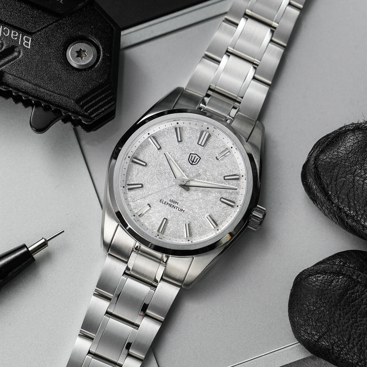 Watchdives WD0003C 38mm Watch VH31 Sweep Seconds Quartz Movement Stainless Steel Watch Elementum Original Design Men Wristwatch