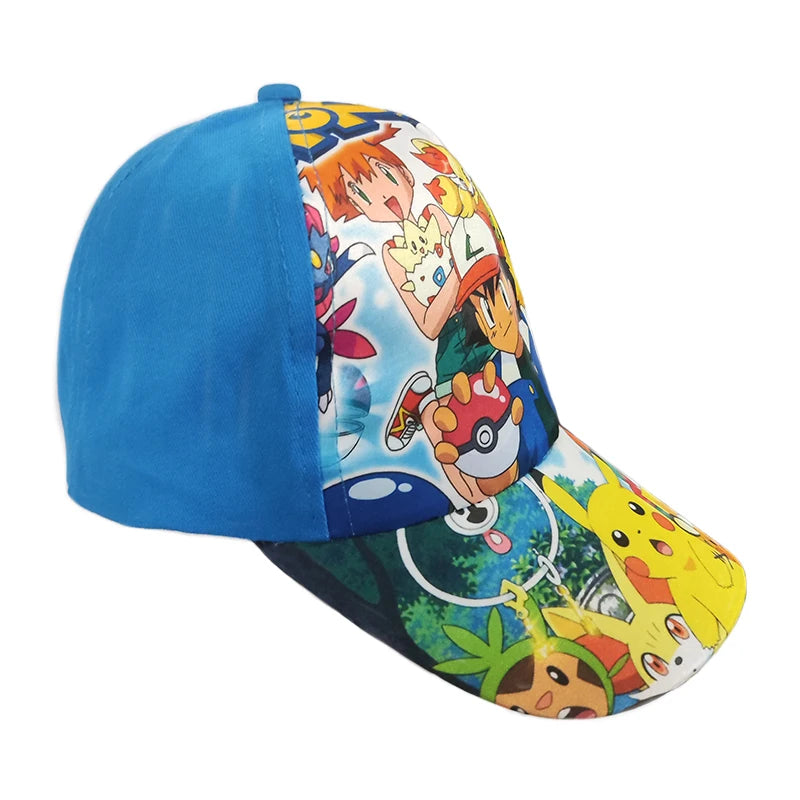 Pokémon-baseballkasket, Pikachu-hat, Pokémon-cosplay-hiphop-kasket til piger, drenge, børn, anime-figurer, legetøj, gave, tegneseriehat