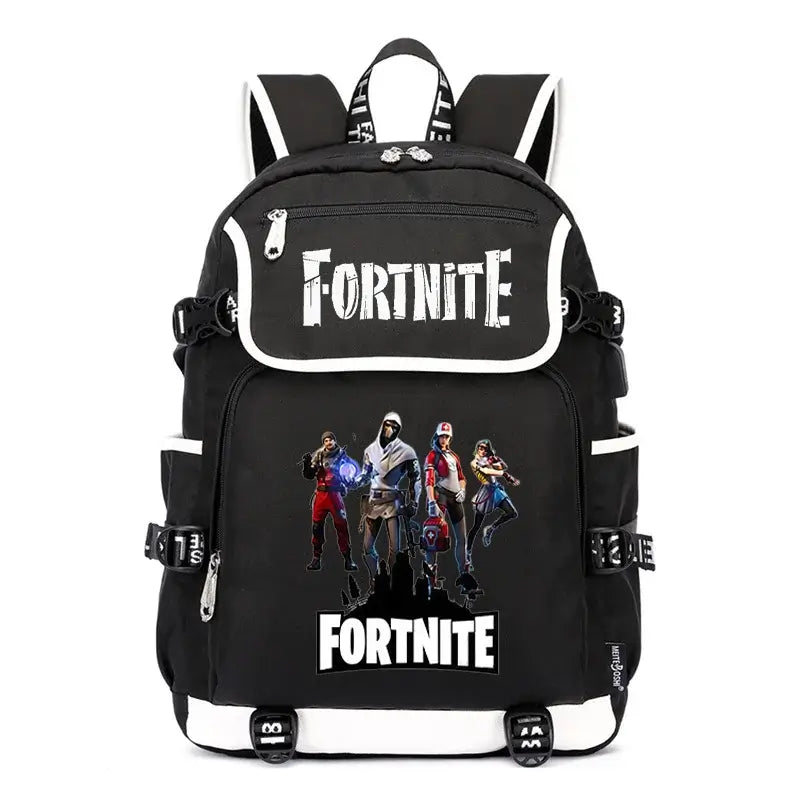 Zaino Fortnites di grande capienza, borsa a tracolla casual con porta USB, unisex, in stile anime, zaino scolastico per studenti, nuovo e alla moda, regalo di cancelleria