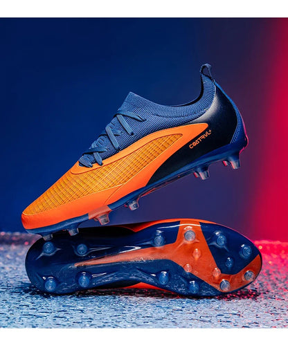 Botas de fútbol para hombre, tacos de exterior transpirables para adultos, antideslizantes, zapatillas deportivas de fútbol con tacos largos para entrenamiento y partido, cómodas para chicos