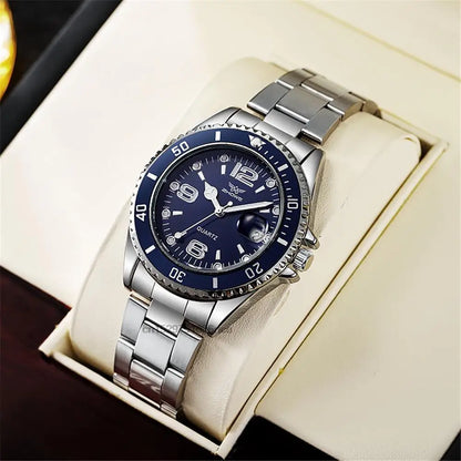 Luxury stainless steel men’s watches – Quartz watch with date display, professional and sporty style, on-trend