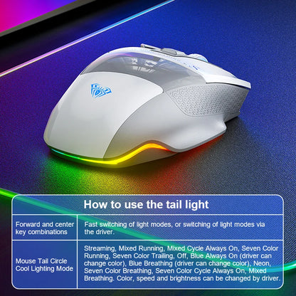 AULA SC550 Gaming Mouse 2.4G Wireless Macro Mouse RGB Backlight Ergonomic Design E-sports Mouse PC Accessories