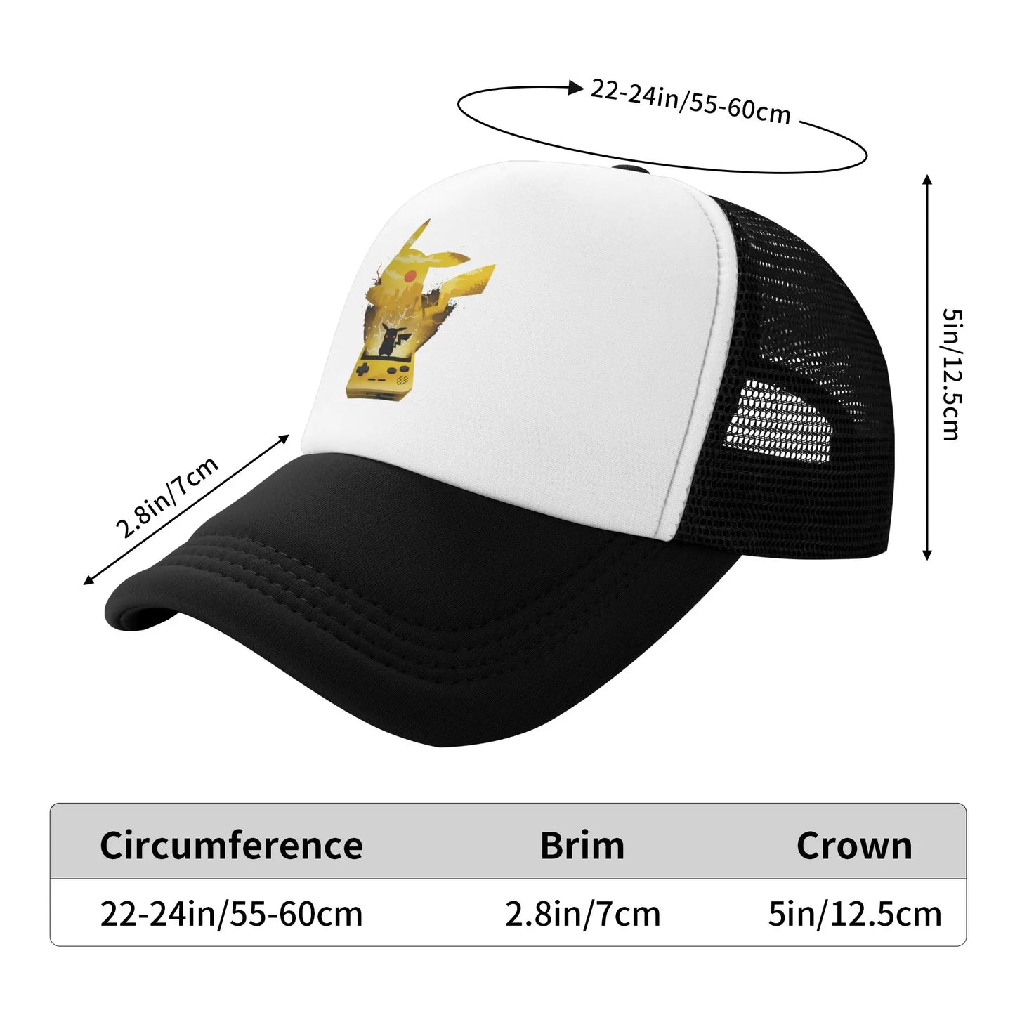 Pokemon Trucker Hats Adult Hip-Hop  Hats Trucker Hat Trucker Cap Adjustable Polyester Mesh Baseball Caps Summer