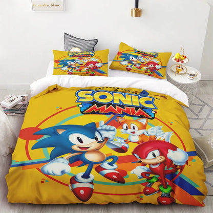 Dynebetræk Sonic 3D Eksklusivt tegneserie-anime-sengetøjssæt med digitaltryk til ungdom, hjem og børn – drenge