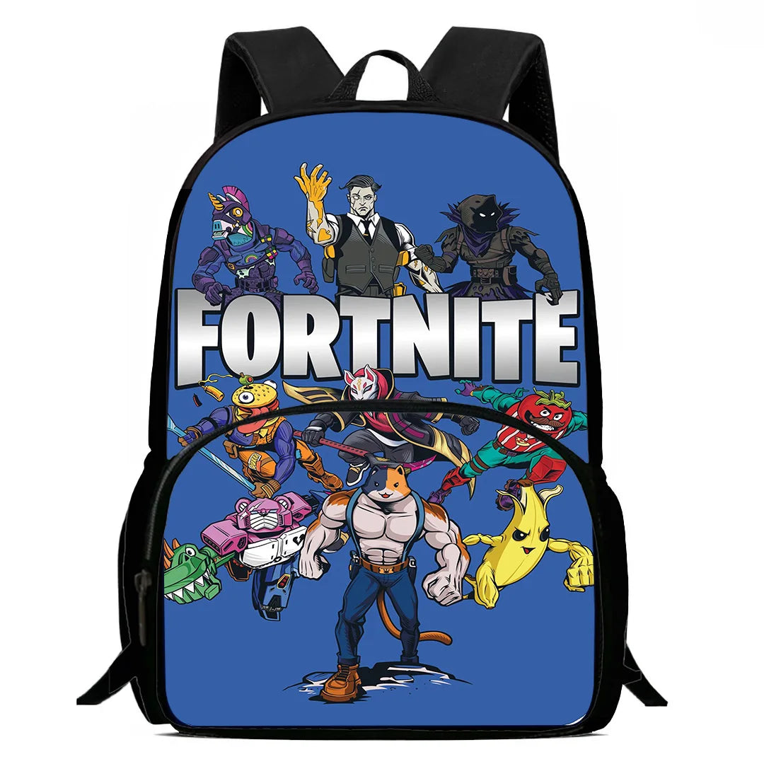 Mochilas Infantis de Design Gaming F-FortniteS com Lancheira e Estojo, Mochilas Escolares de Grande Capacidade para Meninos e Meninas, Melhor Presente