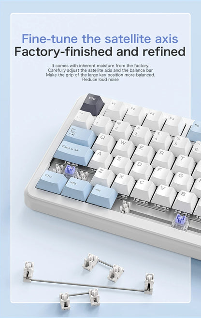 Teclado mecánico F75 FREEWOLF * AULA F75 Bluetooth trimodo, diseñado para gaming y uso de oficina