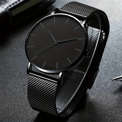 Fashion Mens Watches Top Brand Luxury Quartz Watch Men Casual Slim Mesh Steel Waterproof Sport Watch Relogio Masculino