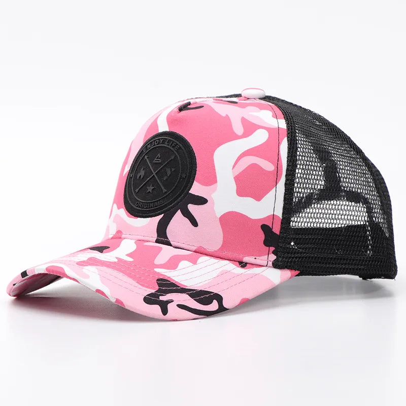 Letní síťovaná baseballová čepice pro ženy a muže s písmenkovou nášivkou, snapbacková čepice, ležérní, prodyšná, unisex, street, hip hop, trucker čepice