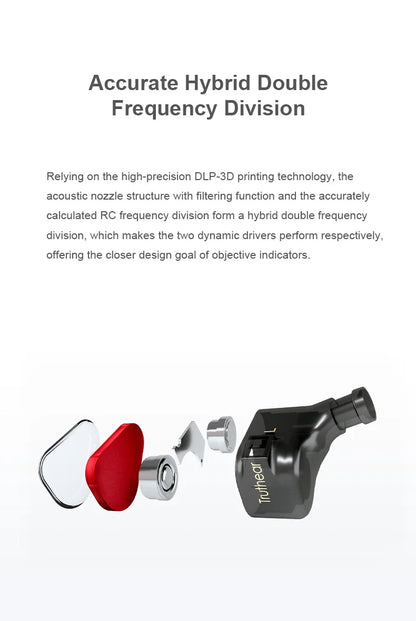 TRUTHEAR x Crinacle ZERO:RED kabelgebundene audiophile In-Ear-Kopfhörer mit dualem dynamischem Treiber, 0.78 2Pin HiFi-Kopfhörer
