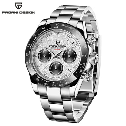 Pánske hodinky PAGANI DESIGN – Model s farebnými ciferníkmi, luxusné náramkové hodinky s kremeňovým strojčekom, chronograf vybavený strojčekom