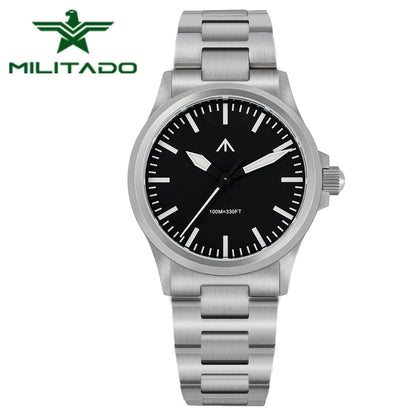 Militado  ML18 36mm Men Watch VH31 Quartz Movement Watches Luminous Sapphire Double Domed Crystal Waterproof Vintage Wristwatch