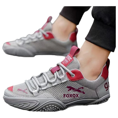 Zapatillas de running para hombre transpirables con parte superior de malla ligera, suela suave y cómoda, calzado deportivo casual de verano a la moda