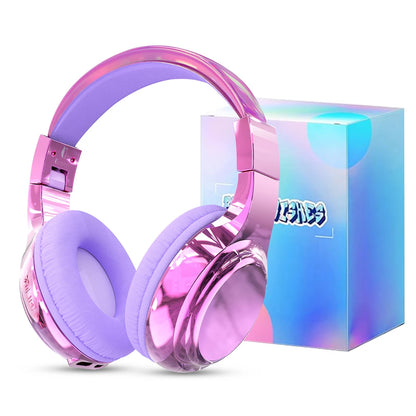 Écouteurs Bluetooth brillants pour enfants et filles, casque stéréo sans fil avec micro, pour l'école et les voyages, casque musical pour enfants, cadeaux pour enfants