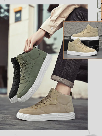Men's Skateboarding Shoes 48 High Top Casual Sneakers Breathable Street Shoes Flats Shoes Lace Up Walking Shoes Men's Shoes
