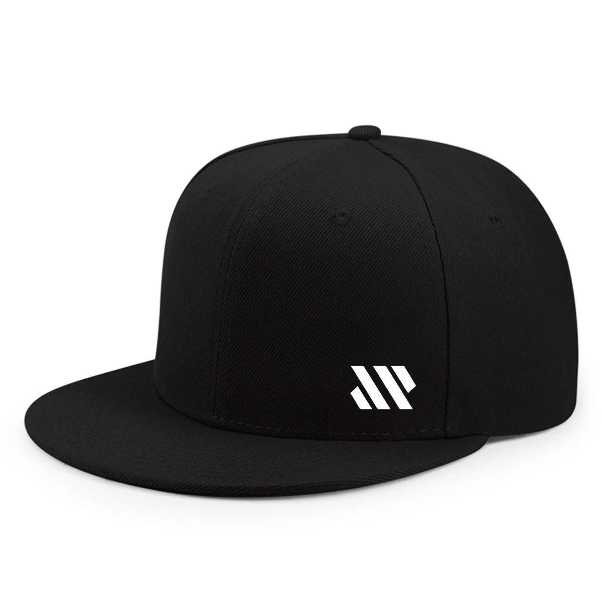 Baseball Hat With White Logo Unisex Adjustable Breathable Flat Brimmed Hat Lightweight Outdoor Travel Hat Headwear