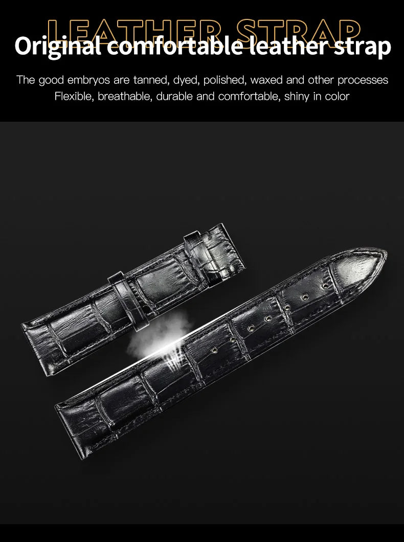 OLEVS 6658 Automatic Mechanical Watch for Man Leather Strap Waterproof Moon Phase Business Dress Men's Watches